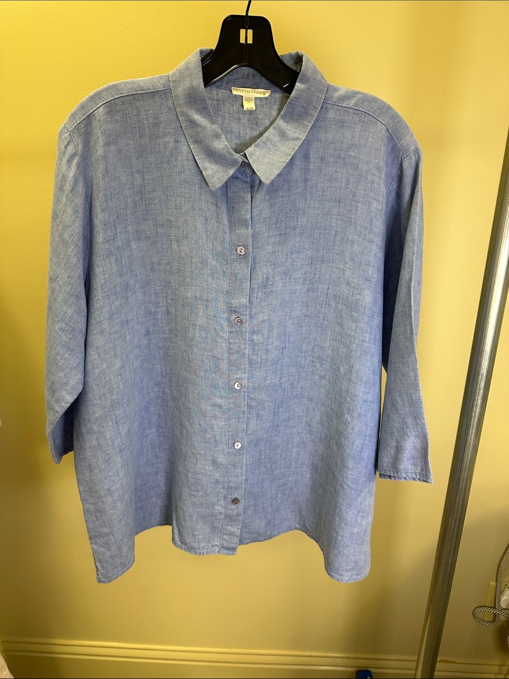 Eileen Fisher Chambray Blue Relaxed Button-Up Tunic